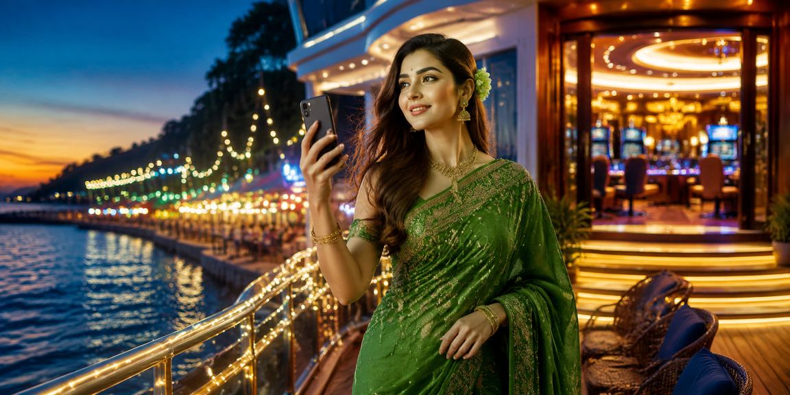 কক্সবাজারে শাড়ি পরিহিত ব্যবহারকারী মোবাইলে betwinner login ক্যাসিনো উপভোগ করছেন